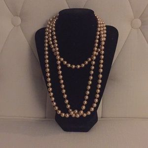 30” Gold Pearl (faux) Fashion Necklace